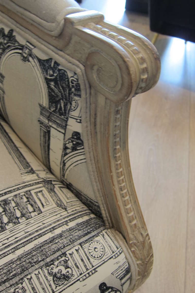 Louis XVI style Armchairs, Fornasetti Fabric. 1