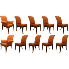 Suite of Ten Neoclassical Style Dining Room Chairs by Mastercraft