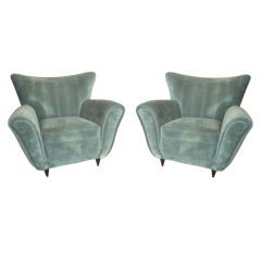 Pair of Oversized Lounge Chairs by Guglielmo Ulrich.