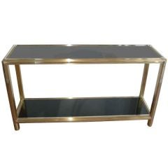 Two Tiers Brass and Chrome Console.