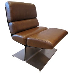 Vintage Steel Slipper Lounge Chair by Uginox.
