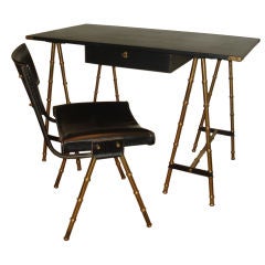Jacques Adnet Campaign Desk and Chair.