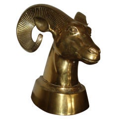 Brass Rams Head Sculpture.