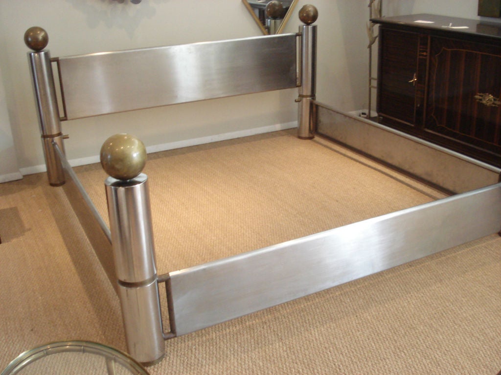 Steel and Bronze King Size Bed