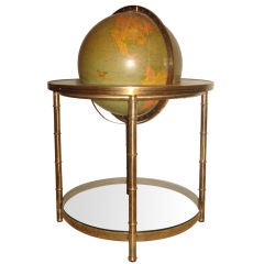 Terrestrial Illuminated Globe on Brass Stand.