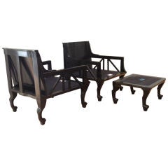 Pair of "Thebes" Lounge chairs.