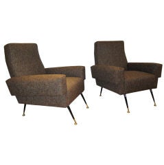Pair of Italian Sculptural Lounge Chairs.