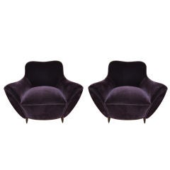 Stylish Pair of Lounge Chairs by G.Veronese.