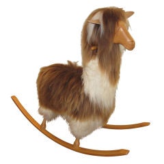 Whimsical Life Size Rocking Lama.