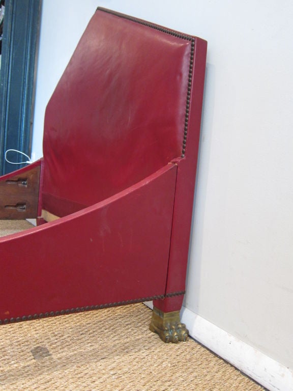 Empire Style Red Leather Bed. 1