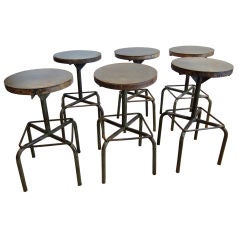 Suite of 6 Industrial Stools.