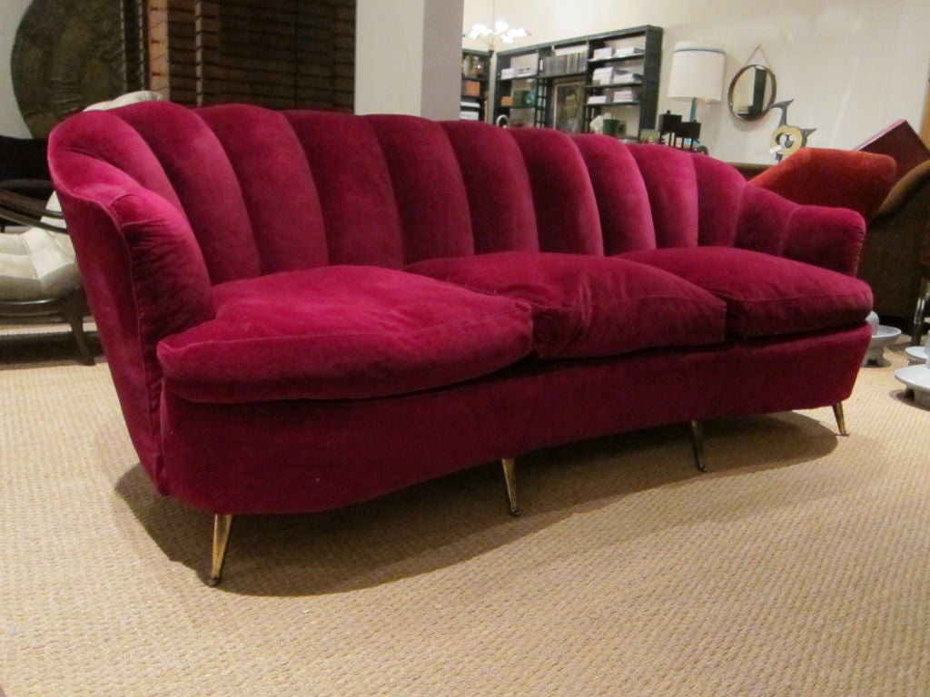 Mid-20th Century Superb Scalloped 1950's Italian Sofa