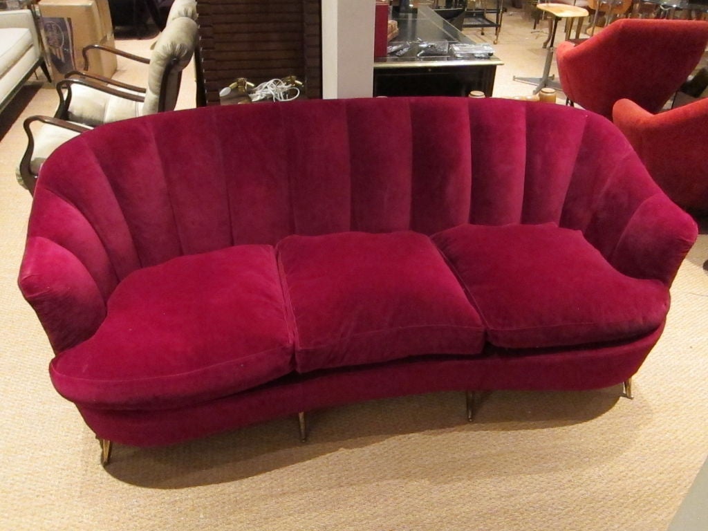 Superb Scalloped 1950's Italian Sofa 1