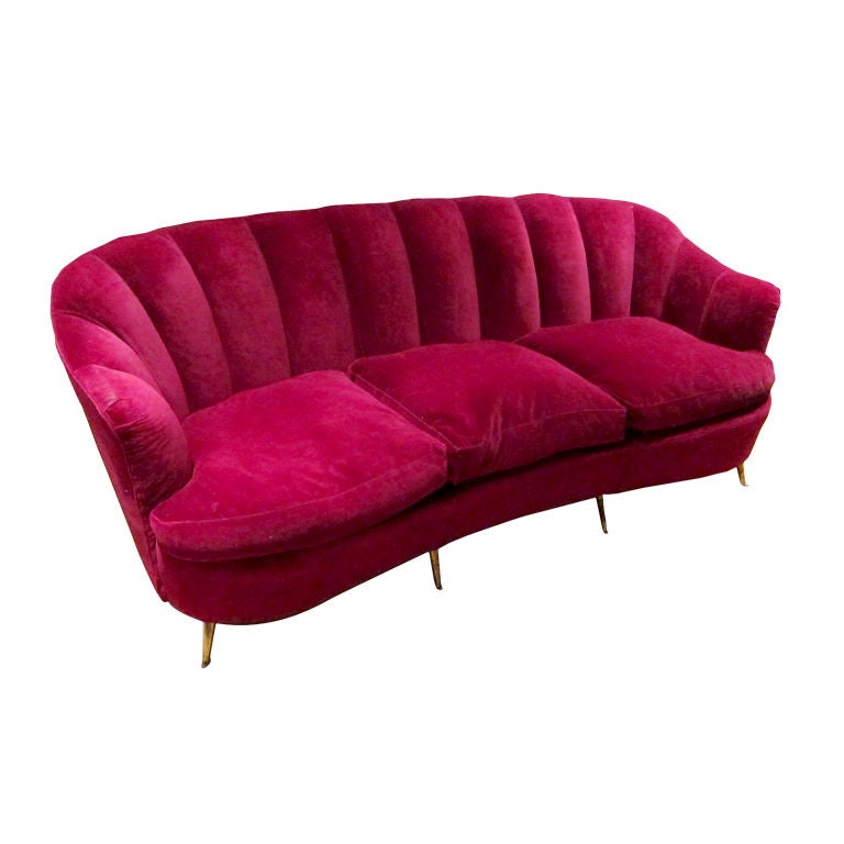 Superb Scalloped 1950's Italian Sofa