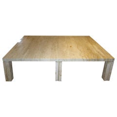 Spectacular Oversized Travertine Coffee Table.