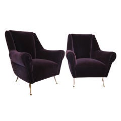 Pair of 1950's Italian Lounge Chairs.