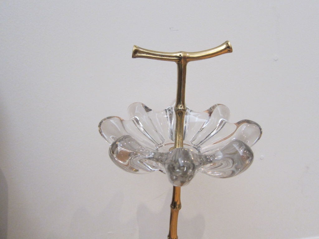 Faux Bamboo Brass  Ashtray Stand.