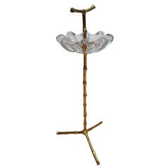 Vintage Faux Bamboo Brass  Ashtray Stand.