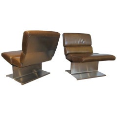 Vintage Steel Lounge Chairs by Uginox.