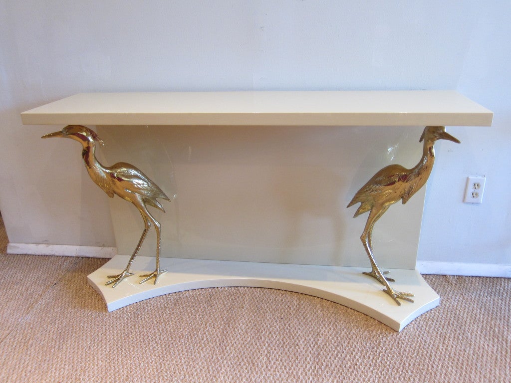 Unusual Console with Bronze Egrets.