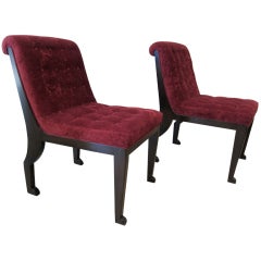Pair of Slipper Chairs in the Manner of Du Plantier.