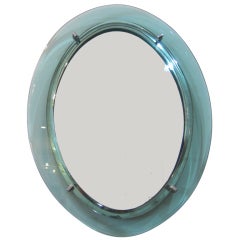 1960's Italian Oval Glass Mirror.