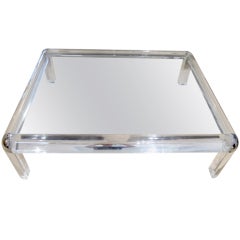 Lucite and Glass Coffee Table.