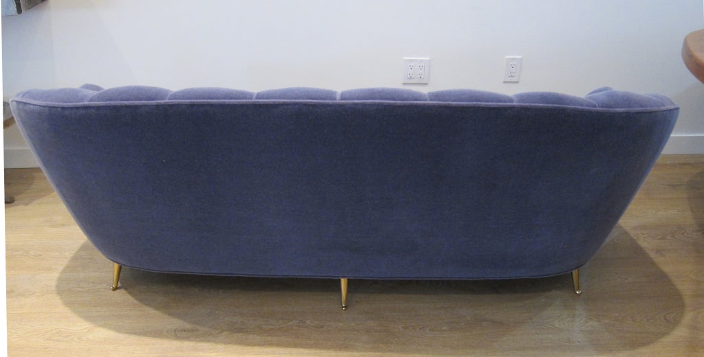 Elegant 1950's Scalloped Sofa.