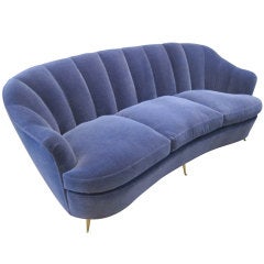 Elegant 1950's Scalloped Sofa.