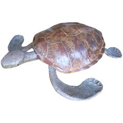 Rare Life Size Turtle Sculpture.
