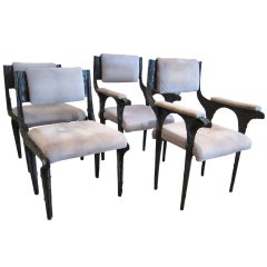 Group of Four Paul Evans Atomized Bronze Dining Chairs.