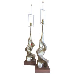 Pair of Sculptural Table Lamps by Tempestini