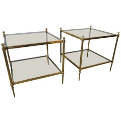 Vintage Pair of French Two Tiers Side Tables.