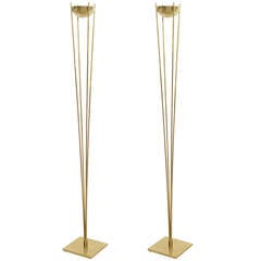 Pair of Brass Post-Modern Classic Koch and Lowy Torchieres