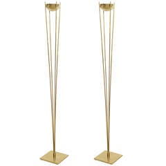 Pair of Brass Post-Modern Classic Koch and Lowy Torchieres