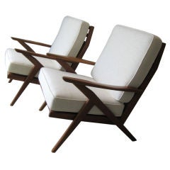 Mid Century Danish Modern "z" Lounge Chairs Denmark