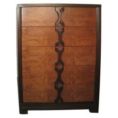 Hollywood Regency Paul Frankl "x" Pull Hi-boy Cabinet