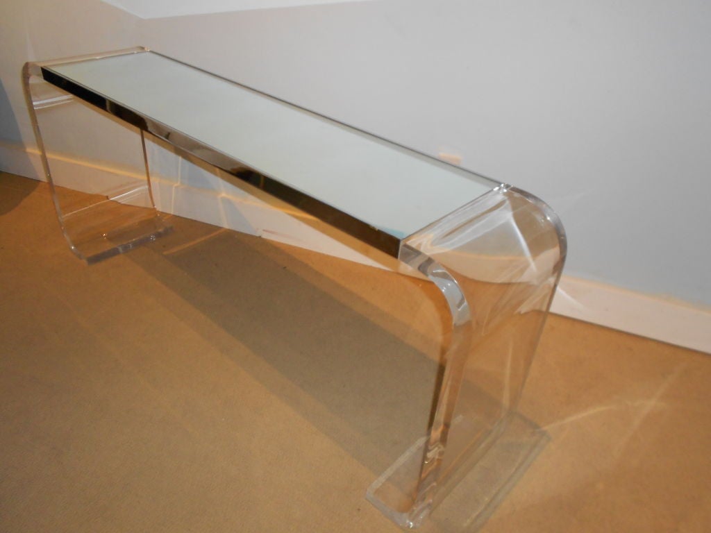 Chic 70s Leon Frost Lucite Waterfall Console Table USA