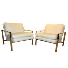 Fabulous Milo Baughman Geometric Lounge Chairs USA