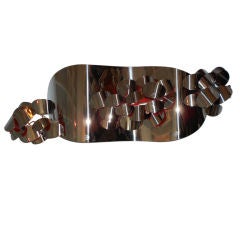 Curtis Jere Vintage Chrome Amoeba  Shaped Wall Sculpture