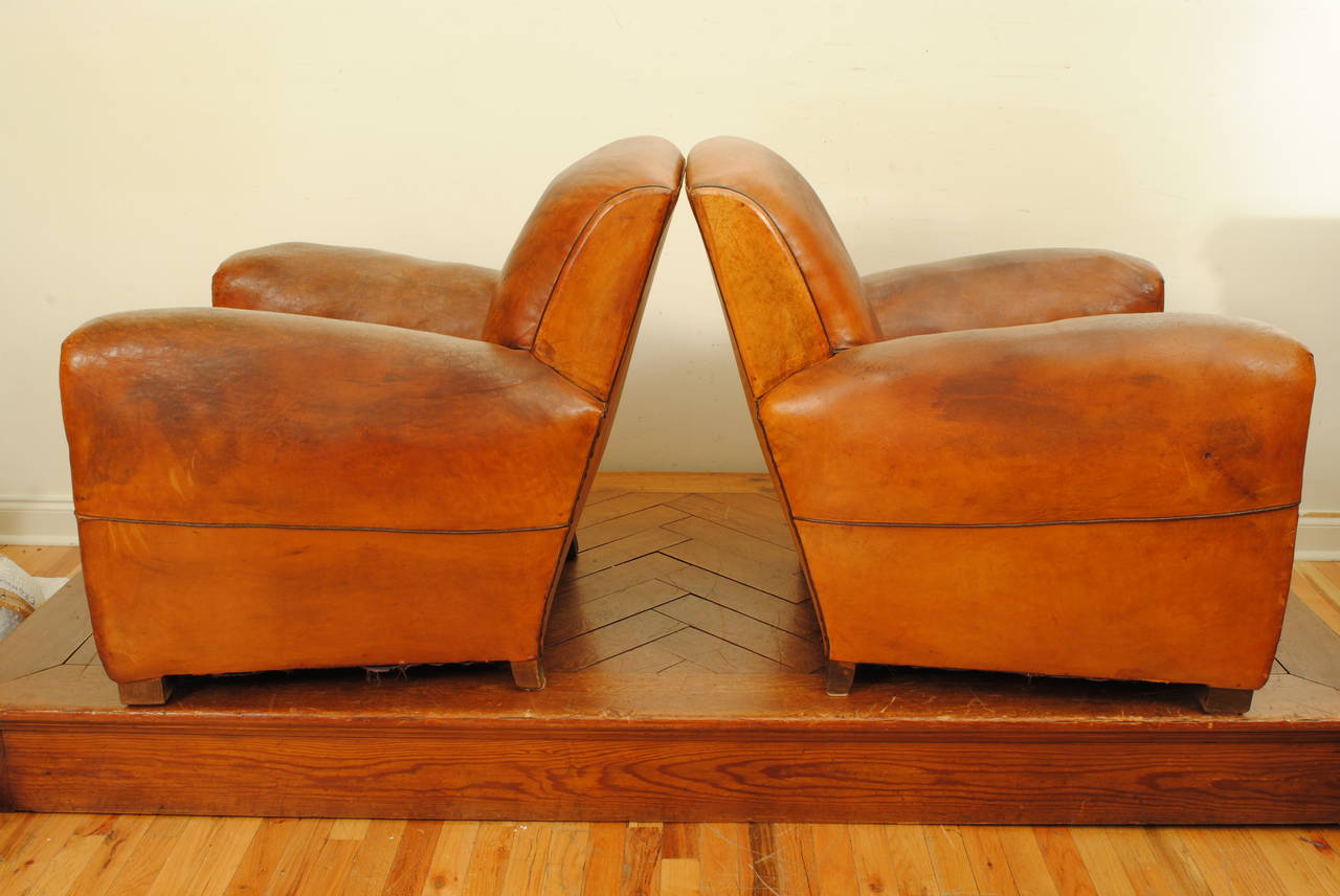 Mid-20th Century Near-Flawless Pair of French Art Deco Club Chairs