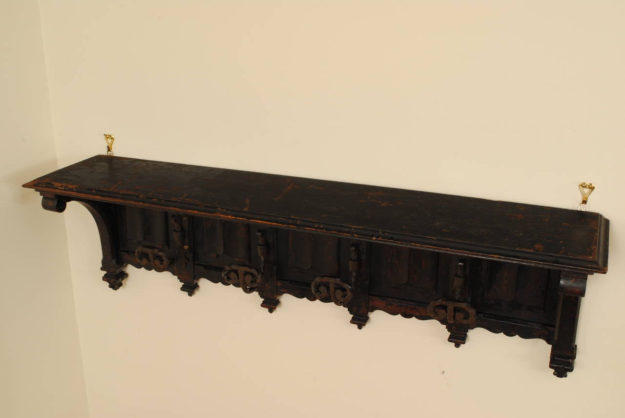Renaissance Revival French Renaissance Style Carved and Painted Wall Shelf and Rack