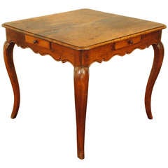 A French Louis XV Style 19th Century Walnut 4-Drawer Games Table