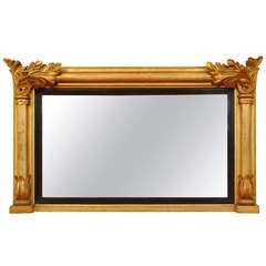 Late French Empire Period, 19th C., Horizontal Over Mantel Giltwood Mirror