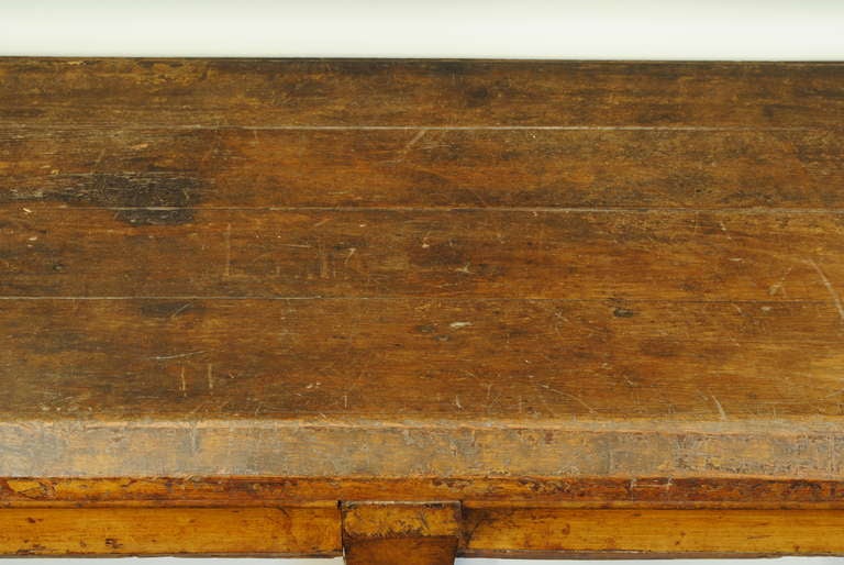 Late 19th or Early 20th C. Italian Painted PInewood Console or Shop Table 2