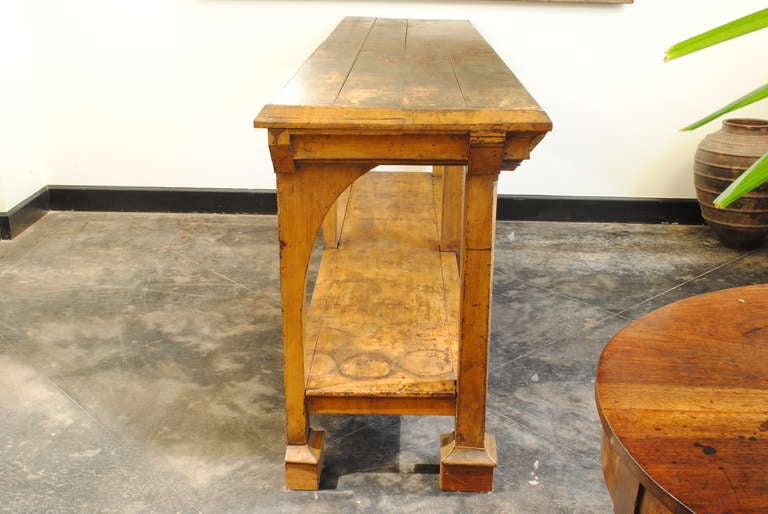 Aesthetic Movement Late 19th or Early 20th C. Italian Painted PInewood Console or Shop Table
