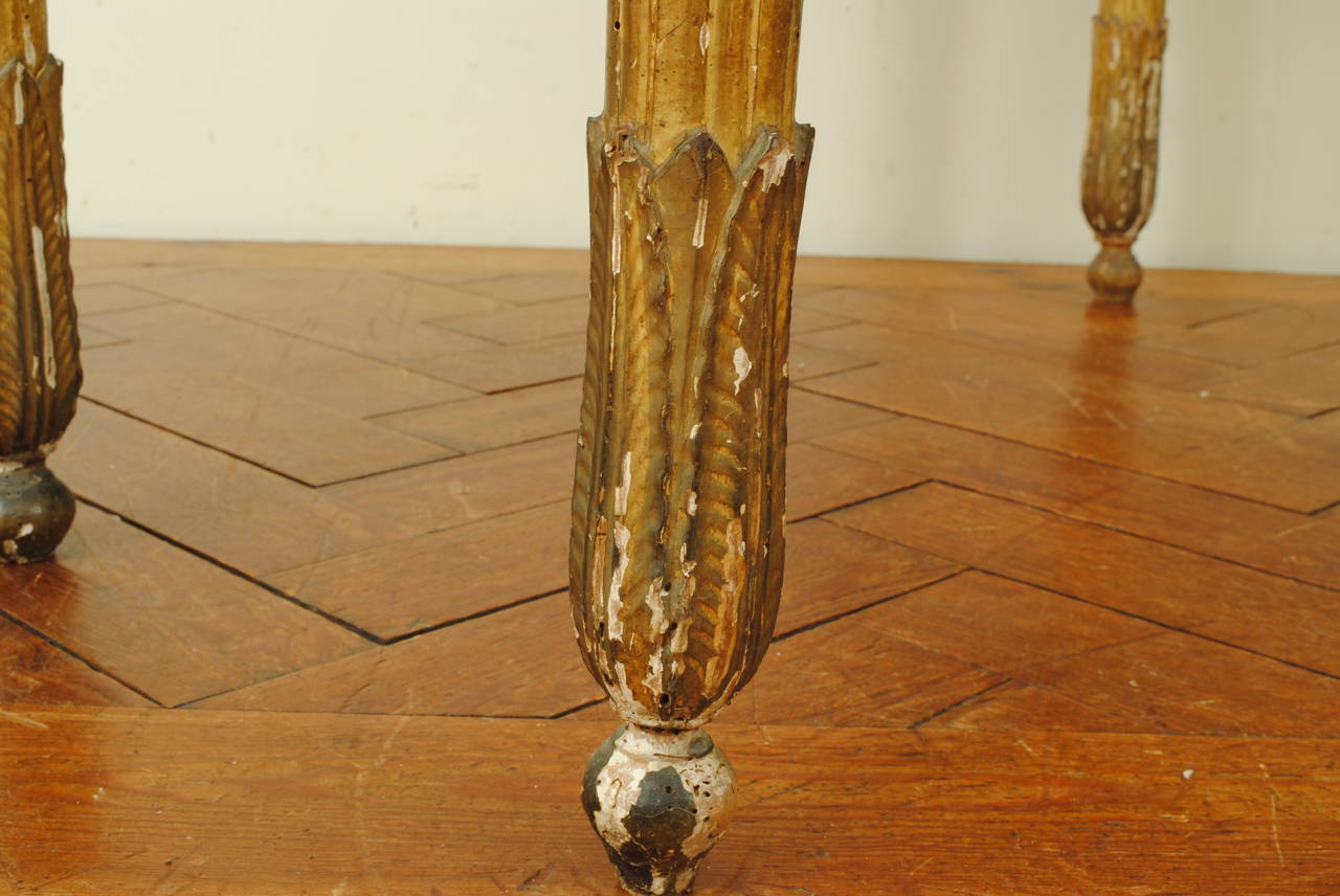 Italian, Lombardia, Carved Giltwood Console Table with Marble Top, 18th Century 2