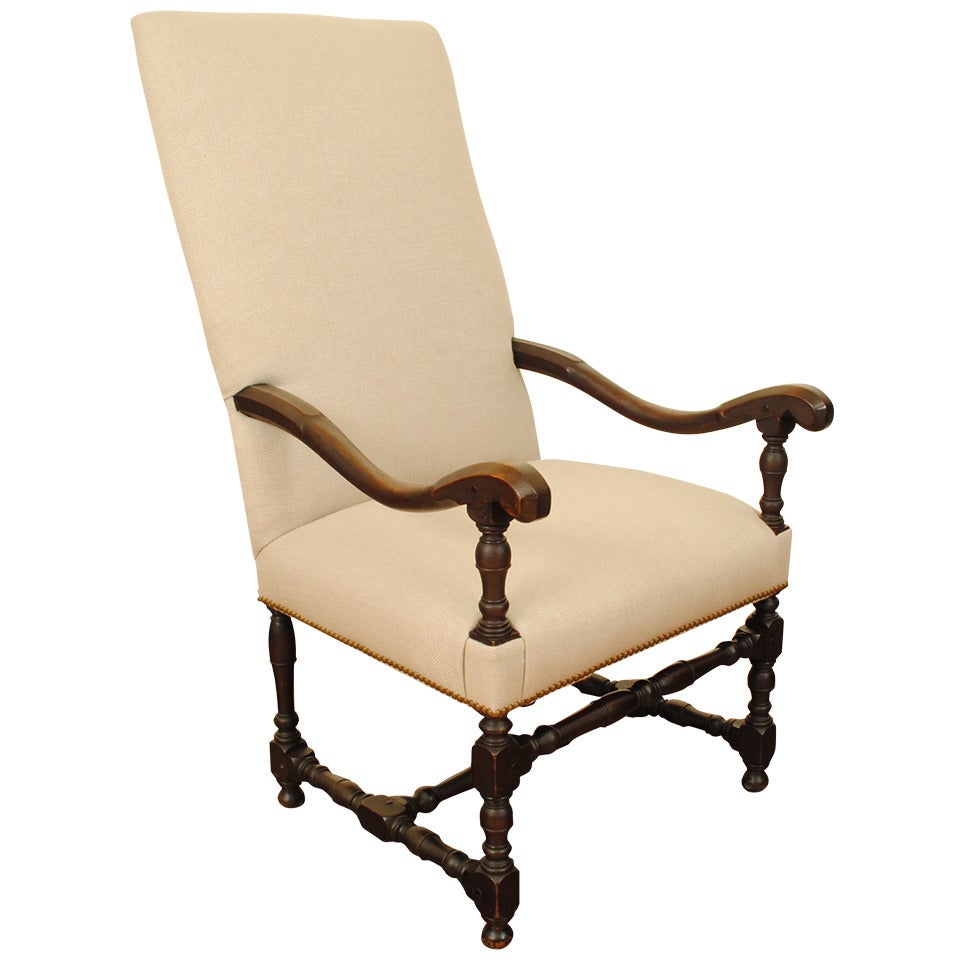 An Early 19th C. French Baroque Style Walnut Fauteuil