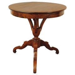 French Late Neoclassical Period Walnut Gueridon, 19th Century