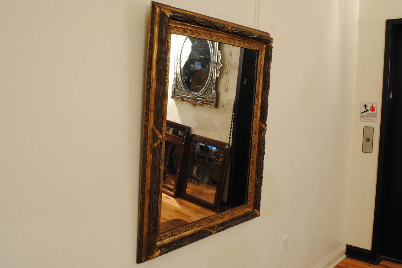 Carved Giltwood Neoclassical Mirror, Italian, Naples, Late 18th Century In Excellent Condition In Atlanta, GA